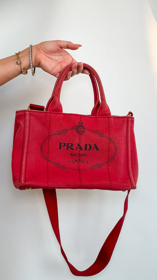 Prada Canapa 2-Way Denim Tote