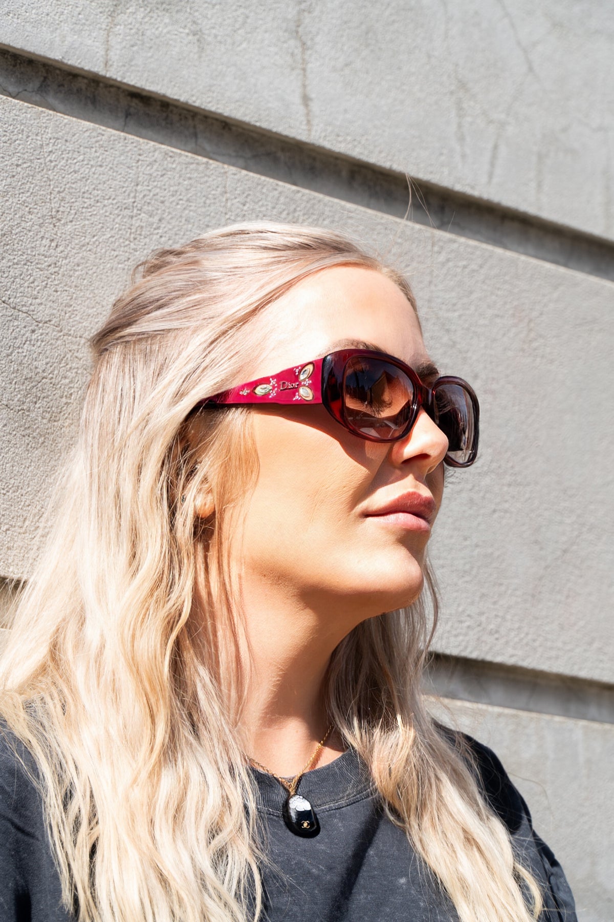 Christian Dior Vintage Embellished Pink Sunglasses