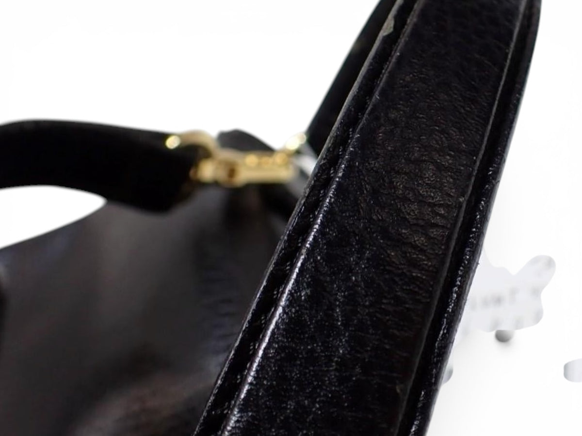 Christian Dior Vintage 2-Way Leather Top Handle Bag – Black Leather