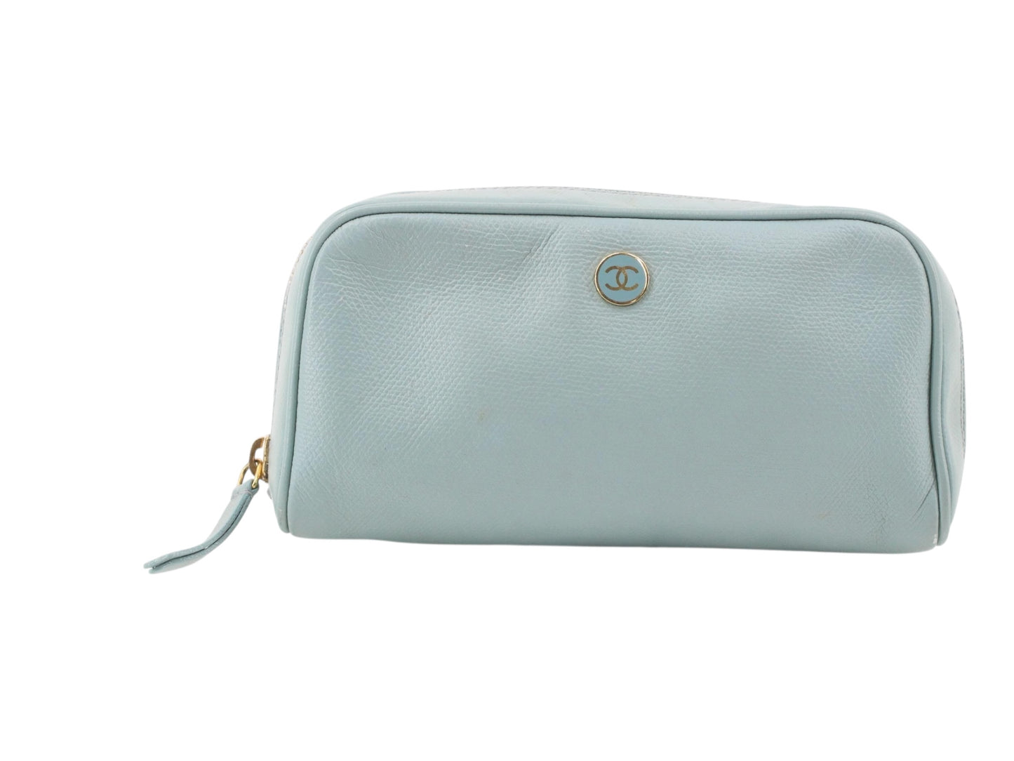 CHANEL LIGHT BLUE COSMETIC POUCH