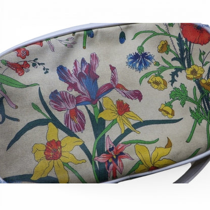 Gucci Flora Canvas Crossbody Bag – White Leather Trim