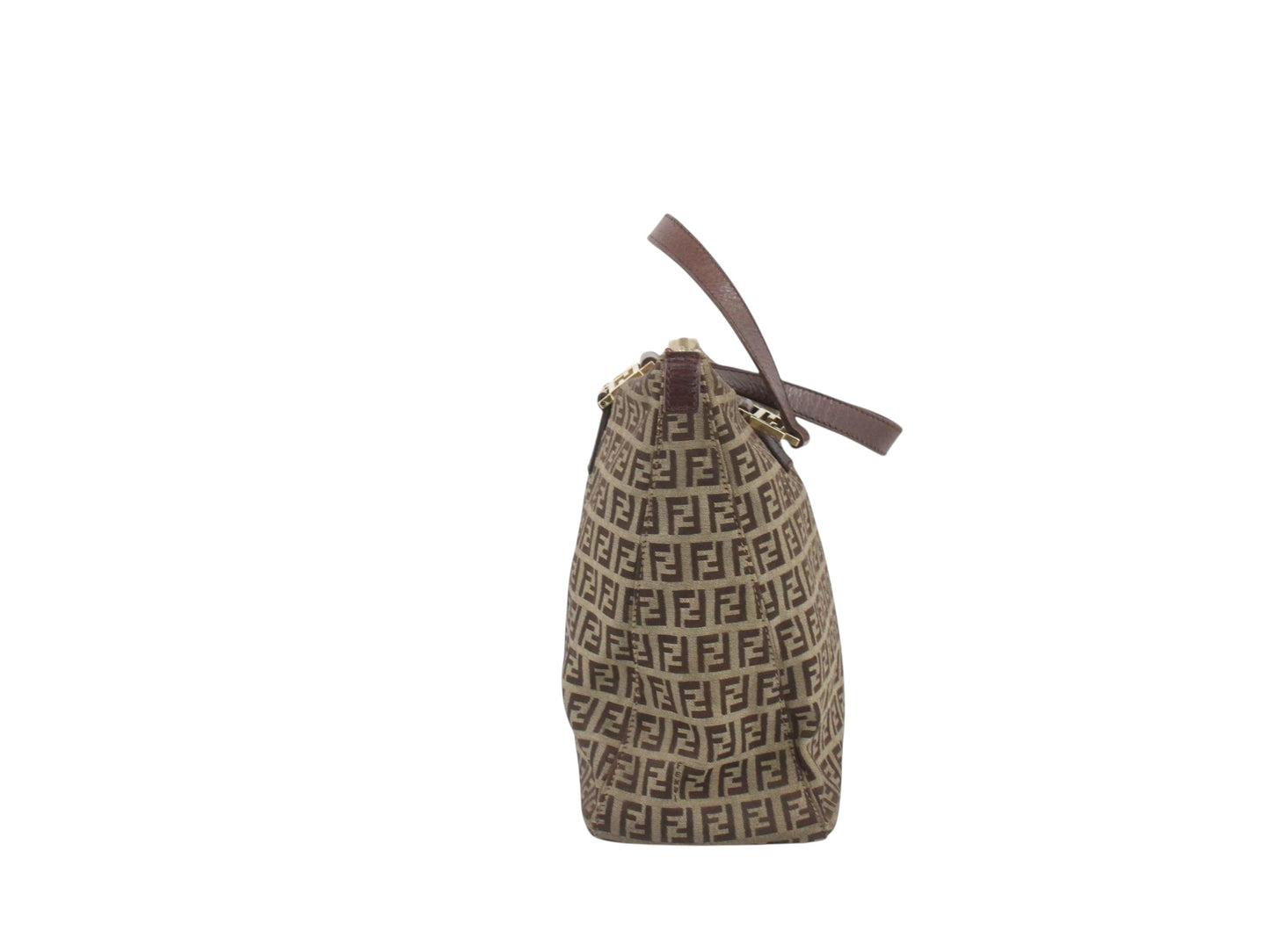 FENDI ZUCCA CANVAS SHOULDER TOTE