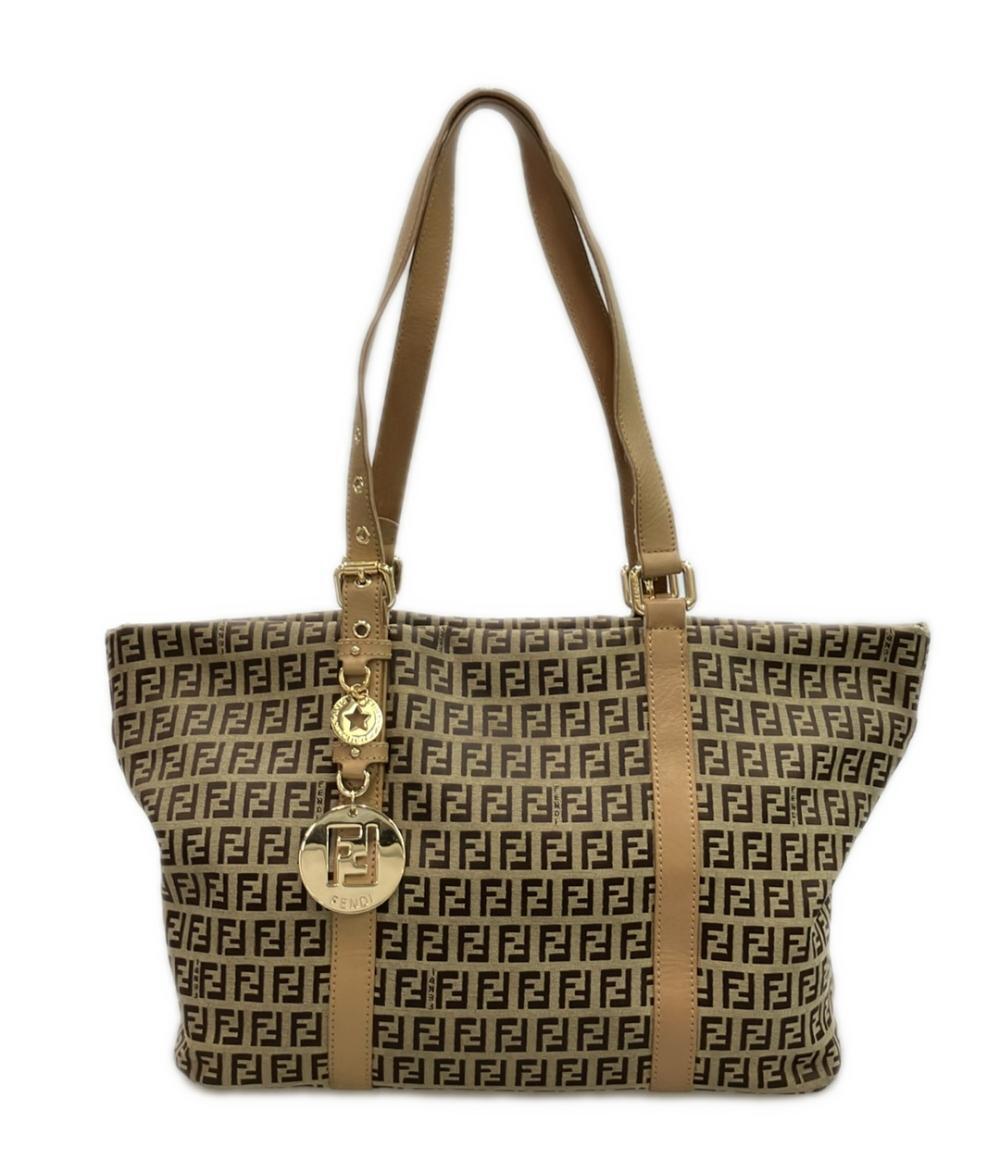 Fendi Zucca Tote Bag (Gold Charm)