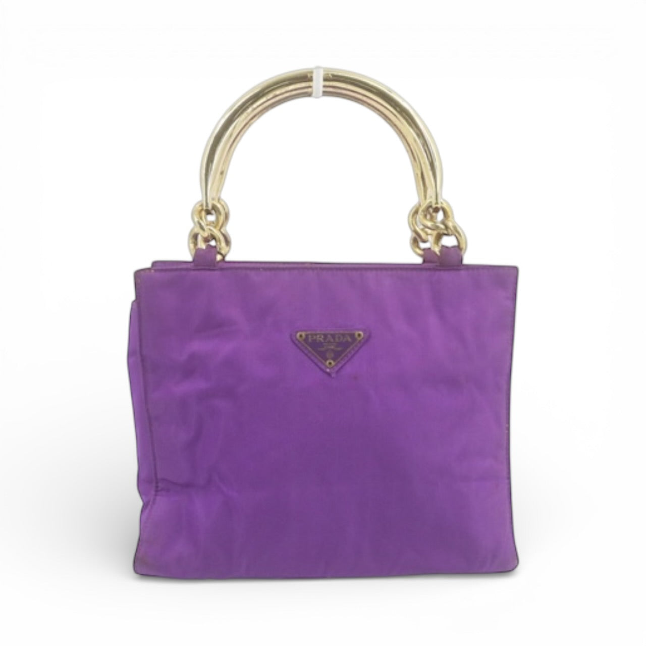Prada Nylon Tote with Gold Handles