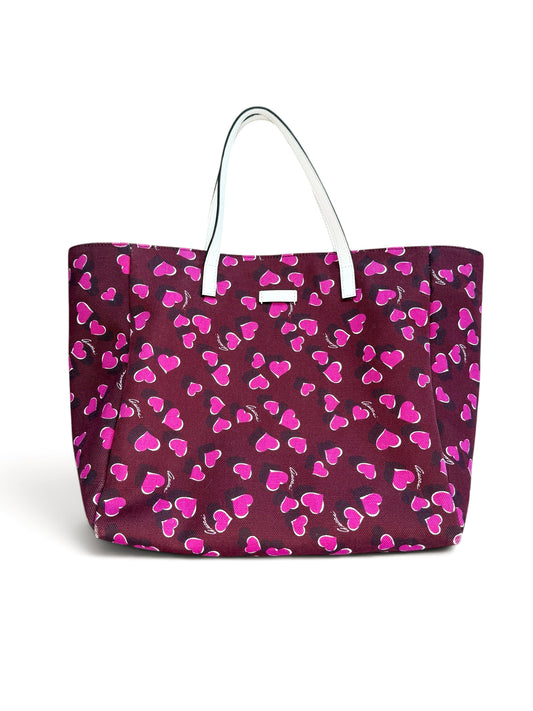 Gucci Heart Print Tote – Burgundy