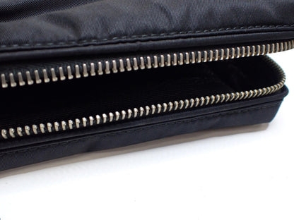 Prada Nylon Triangle Logo Clutch