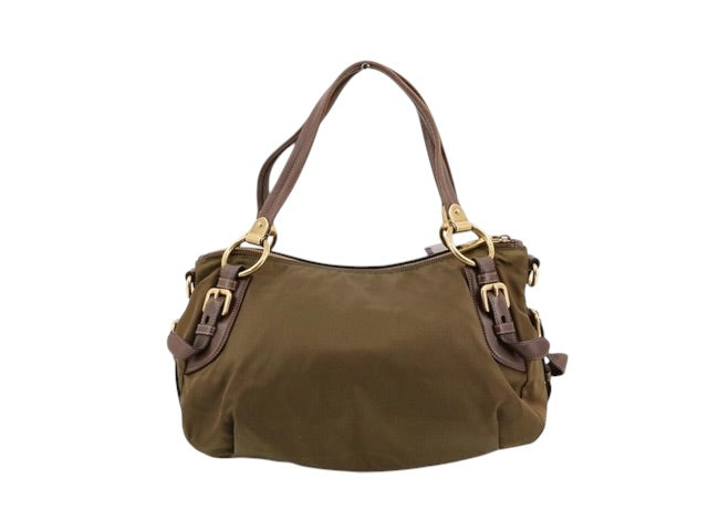 Prada Tessuto Nylon Shoulder Bag – Khaki