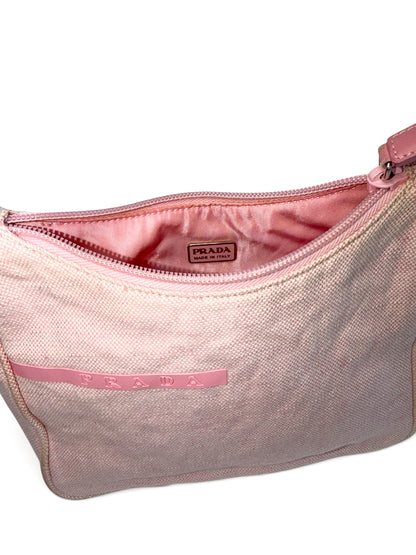 PRADA PINK CANVAS HANDBAG