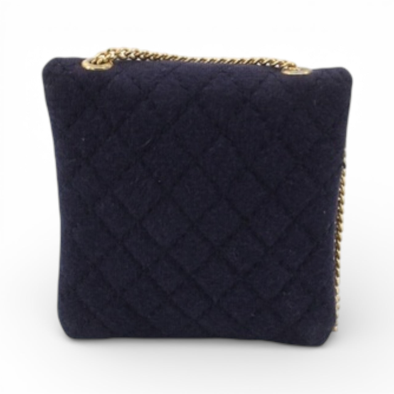Chanel Matelassé Cotton Mini Chain pouch– Navy