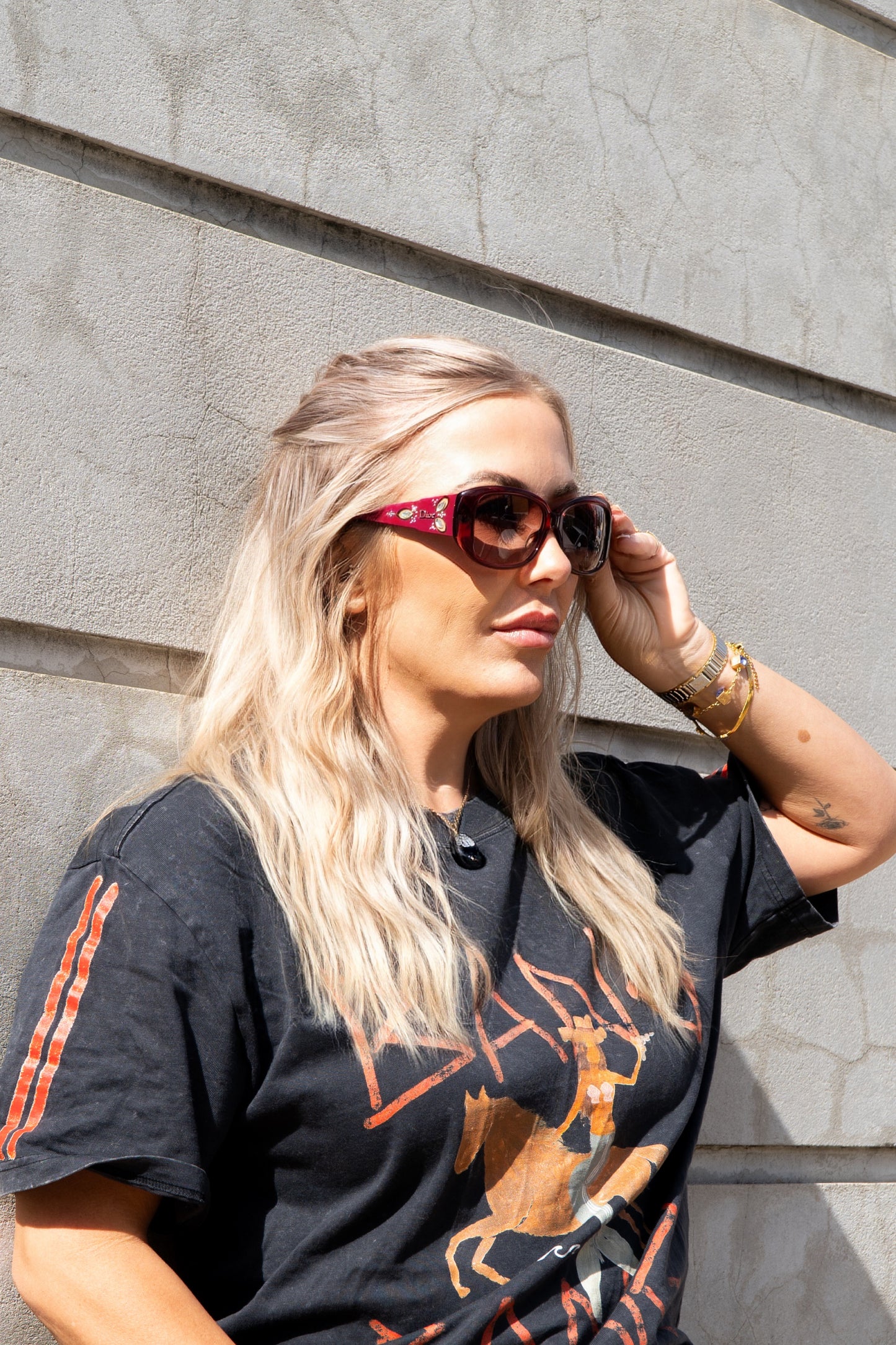 Christian Dior Vintage Embellished Pink Sunglasses