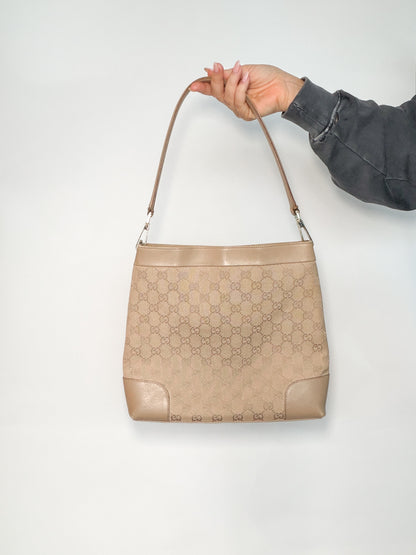 Gucci GG Canvas Shoulder Bag – Beige