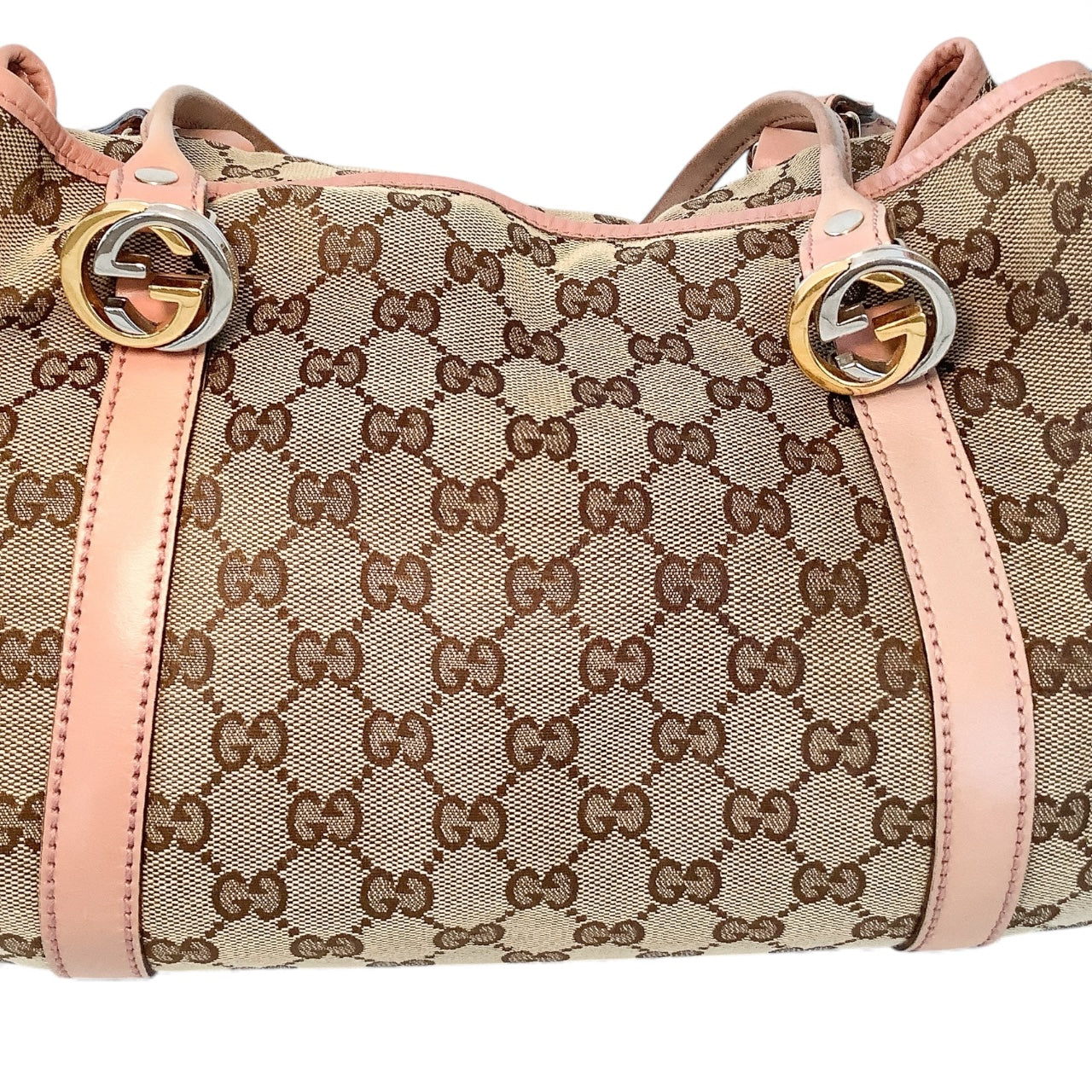 Gucci GG Canvas Pink Trim Tote Bag – Brown Monogram