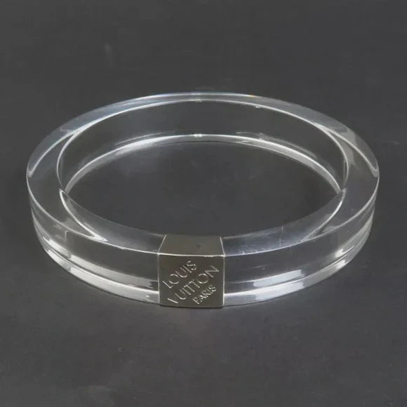 Louis Vuitton Clear Lucite Monogram Bangle (Silver-Tone Hardware) — With Box