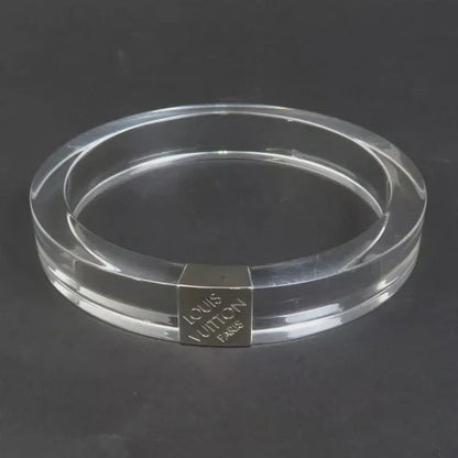 Louis Vuitton Clear Lucite Monogram Bangle (Silver-Tone Hardware) — With Box