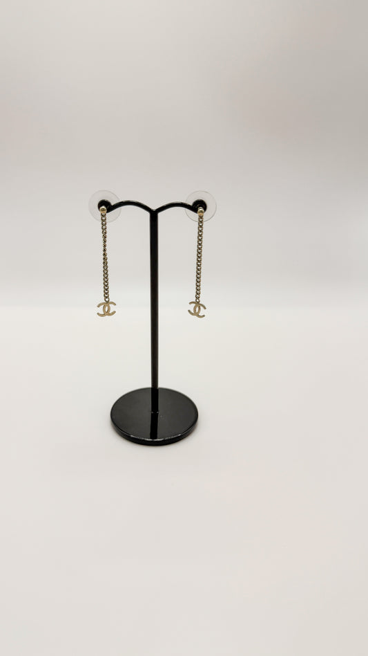 Chanel Gold Chain Drop Earrings