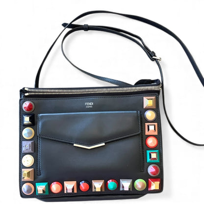 Fendi Studded Crossbody & Clutch – Black Multicolour