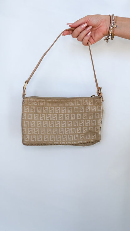 Vintage Fendi Zucchino Shoulder Bag – Beige Monogram