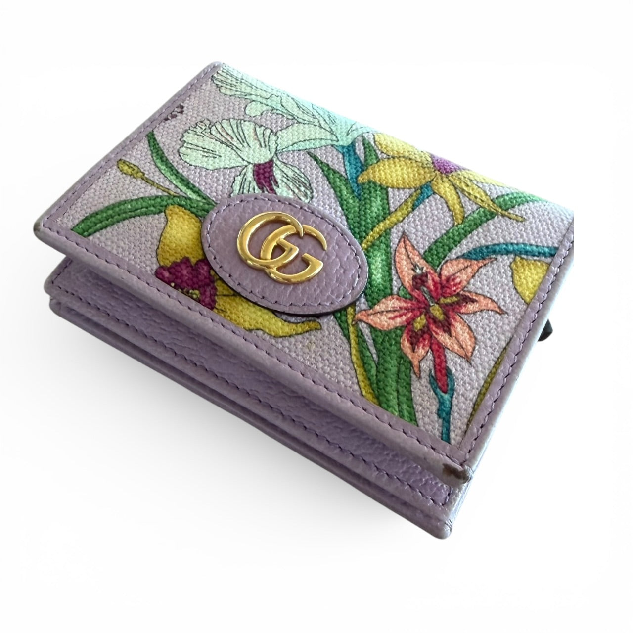 Gucci Limited Edition Floral GG Compact Wallet – Lilac