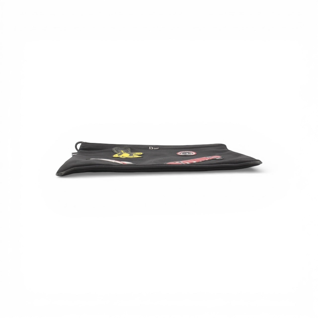 Christian Dior Black Rubber Patch Clutch
