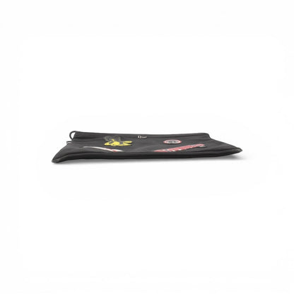 Christian Dior Black Rubber Patch Clutch