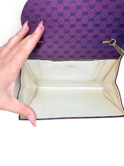 Gucci GG Monogram Chain Shoulder Bag – Purple