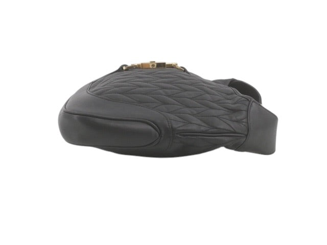 Gucci Tom Ford Era Jackie Matelassé Black Leather Chain Shoulder Bag