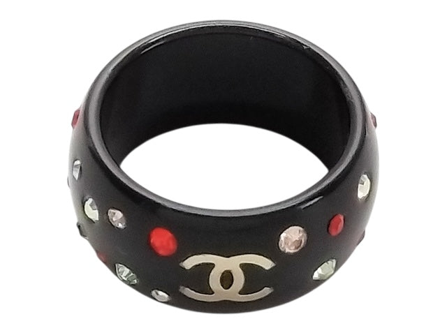 Chanel Coco Rhinestone Black Ring
