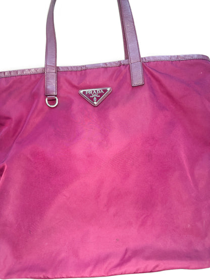 Prada Burgundy Nylon Tote