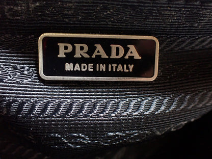 Prada Nylon Triangle Logo Clutch