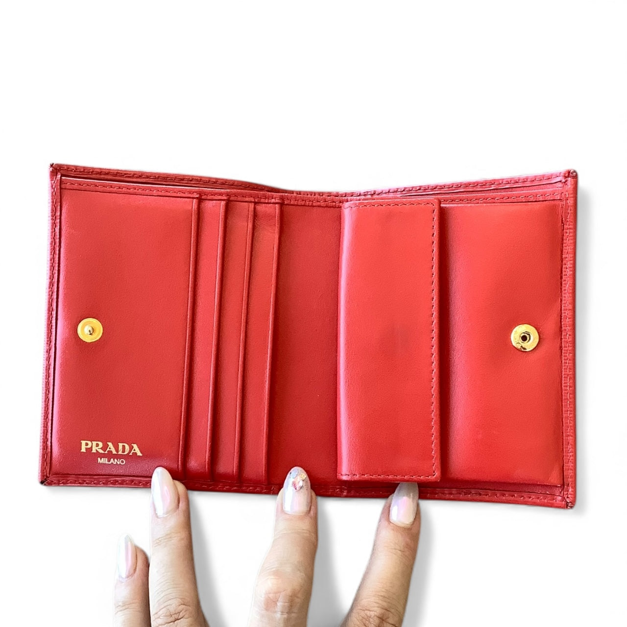 PRADA Red Saffiano Wallet
