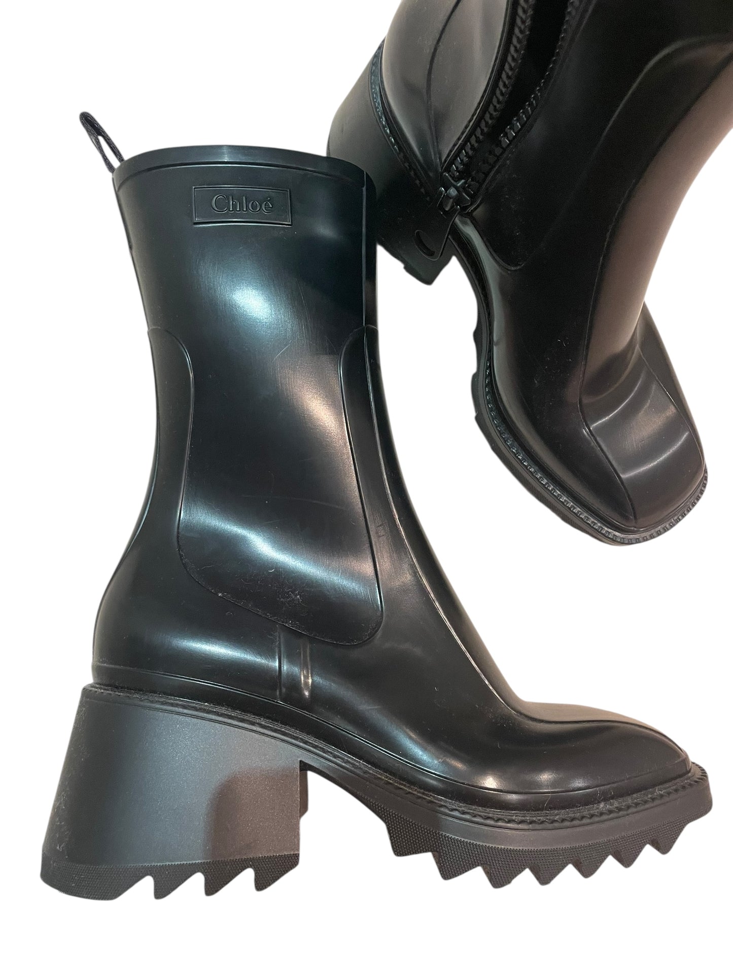 Chloé Betty Rubber Ankle Boots – Black