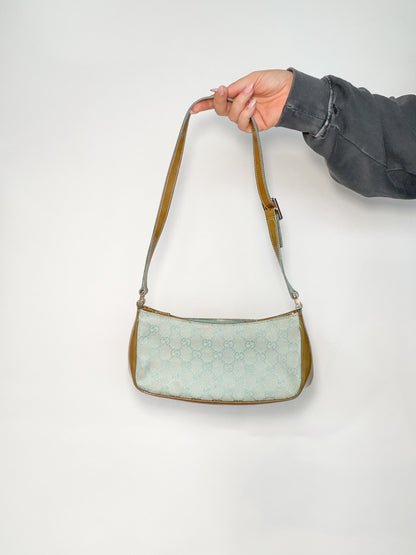 Gucci GG Canvas Baguette Shoulder Bag – Baby Blue
