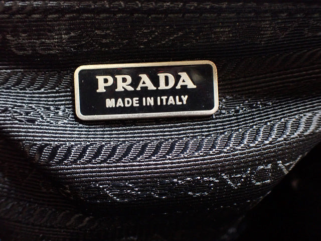 Prada Nylon Triangle Logo Clutch