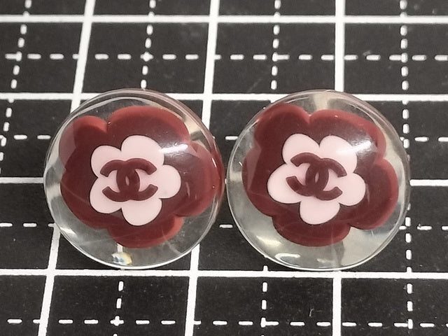 Chanel Camellia CC Resin Stud Earrings