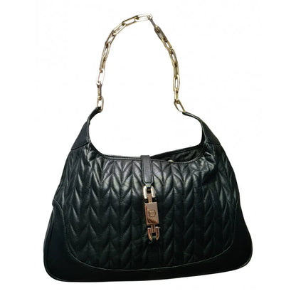 Gucci Tom Ford Era Jackie Matelassé Black Leather Chain Shoulder Bag