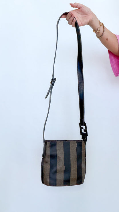 Fendi Pequin Stripe Crossbody Bag (Vintage)