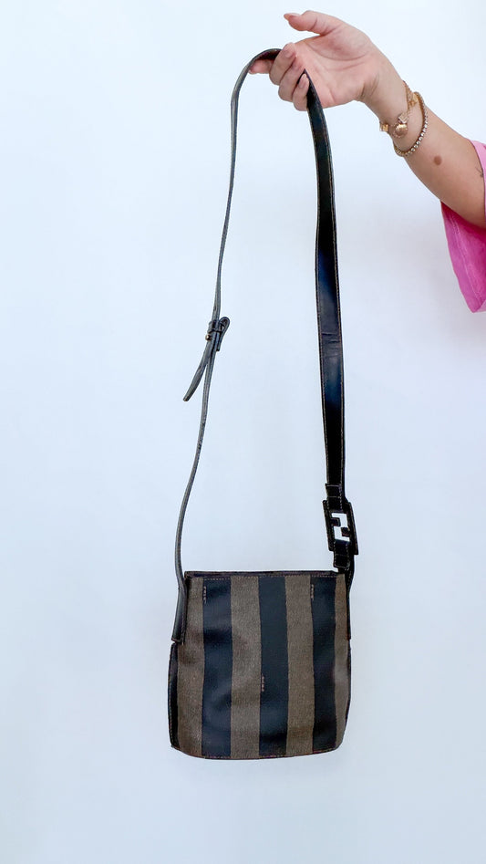 Fendi Pequin Stripe Crossbody Bag (Vintage)