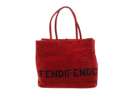 Fendi Red Velvet Tote Bag