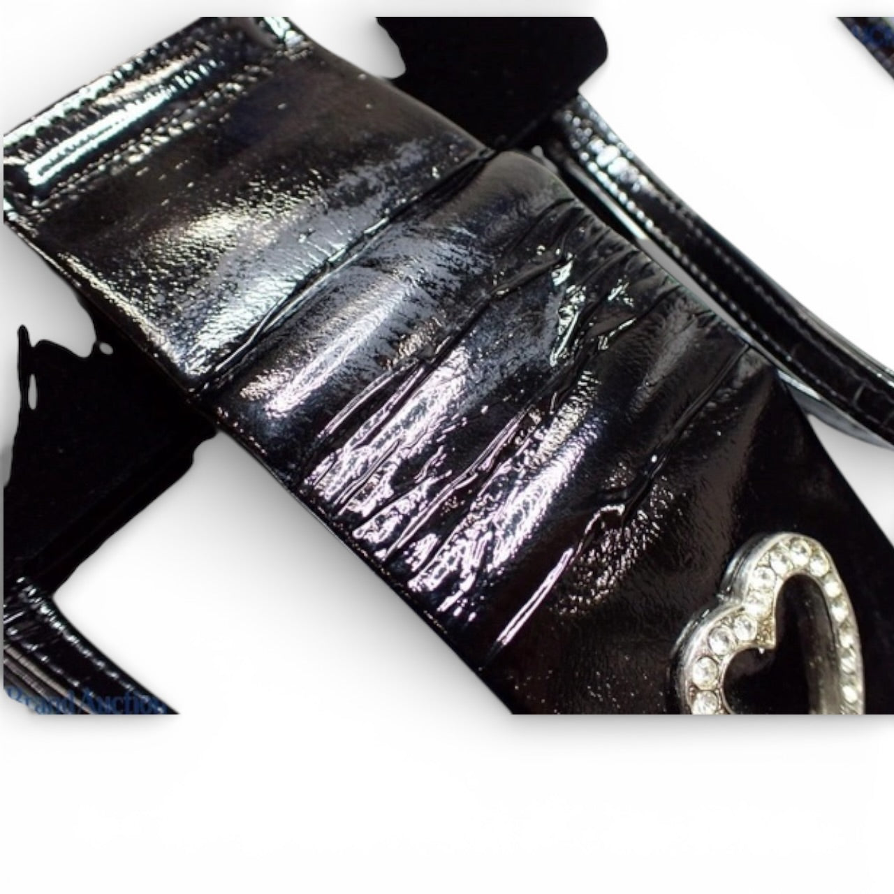 Yves Saint Laurent Heart Rhinestone Velvet Shoulder Bag