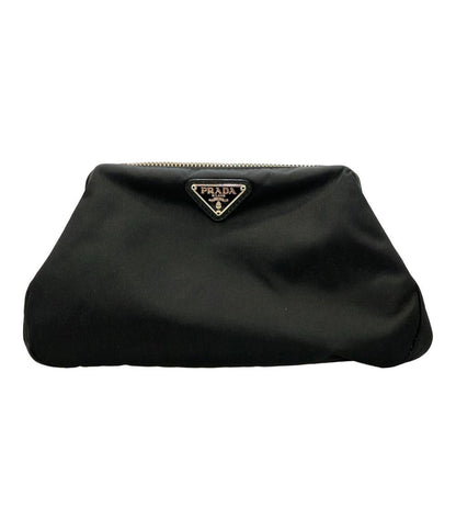 Prada Nylon Triangle Logo Clutch
