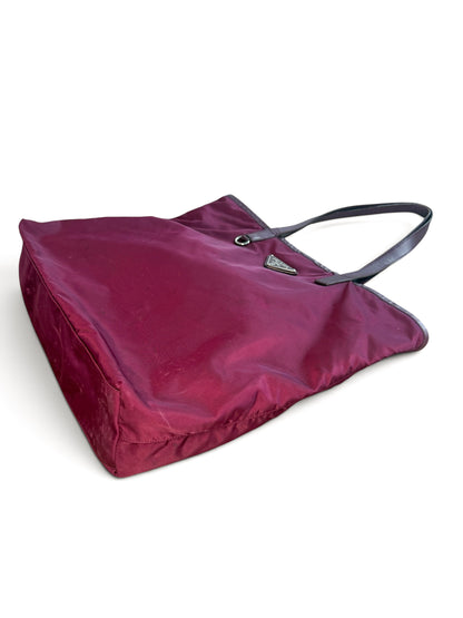 Prada Burgundy Nylon Tote