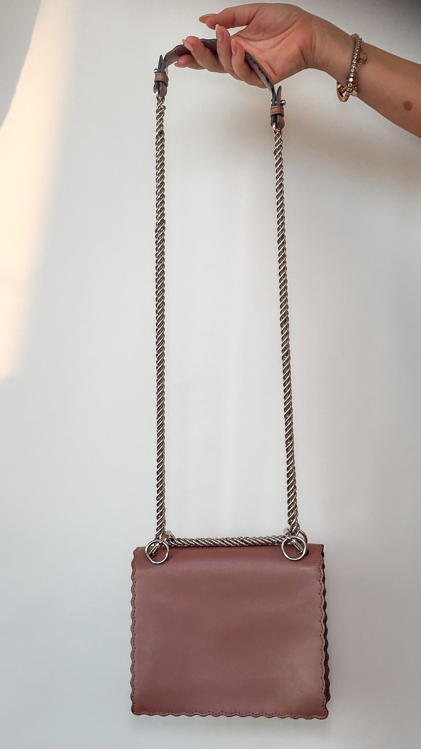 FENDI SCALLOPED LEATHER BAG