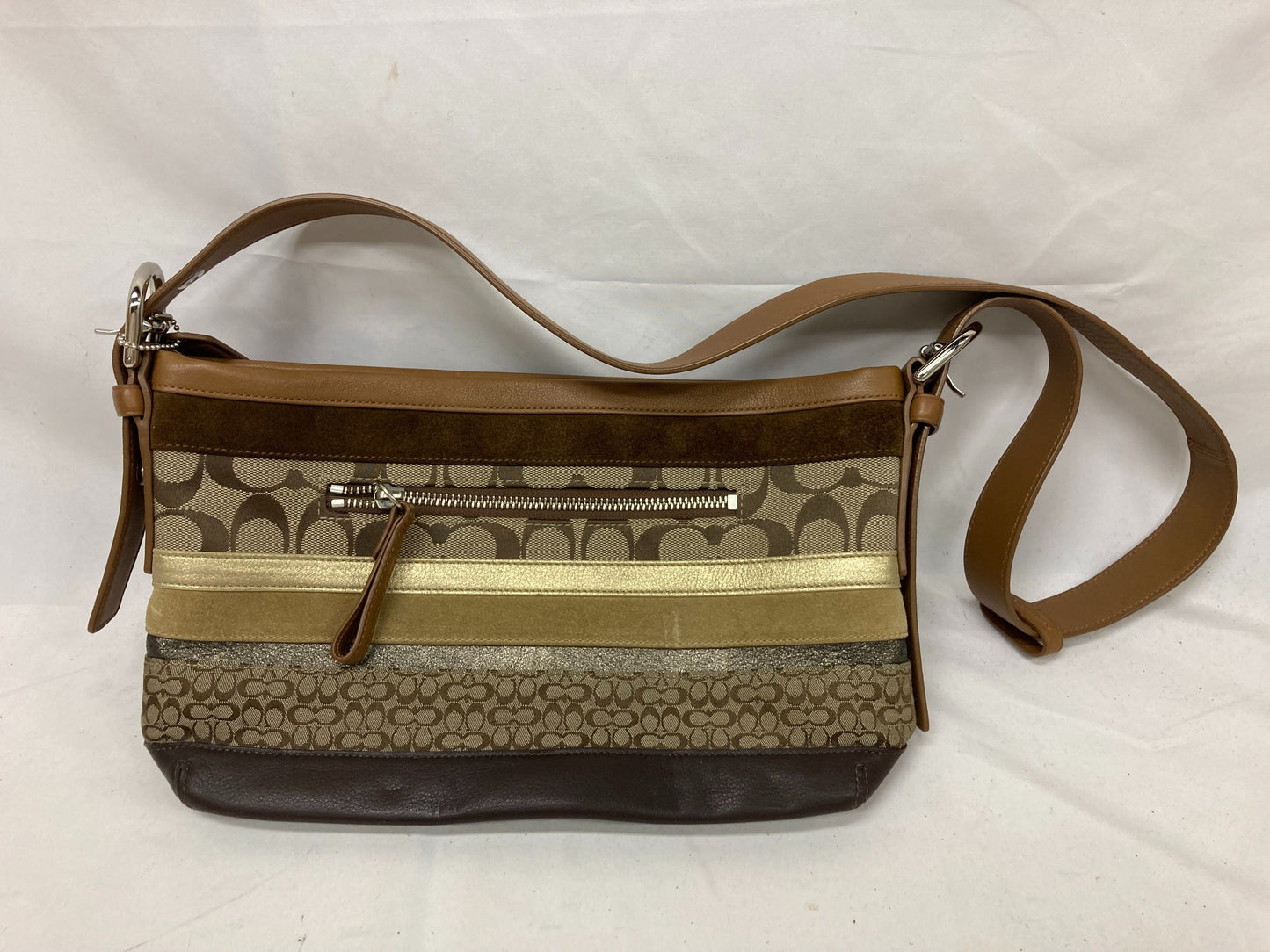 COACH Signature Stripe Shoulder Bag