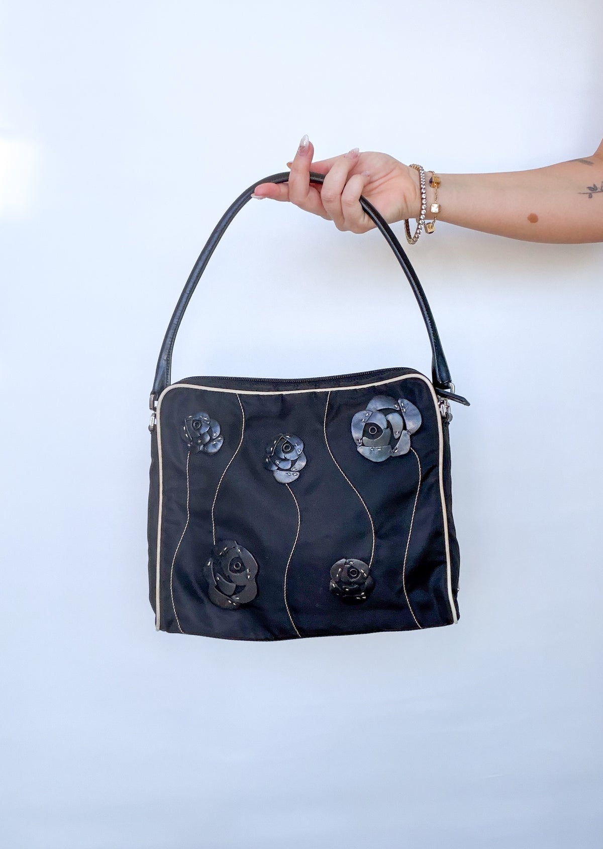 Prada Archive Flower Shoulder Bag