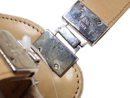 Fendi Zucchino Textured Shoulder Bag | Beige