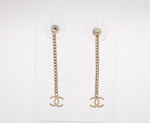 Chanel Gold Chain Drop Earrings