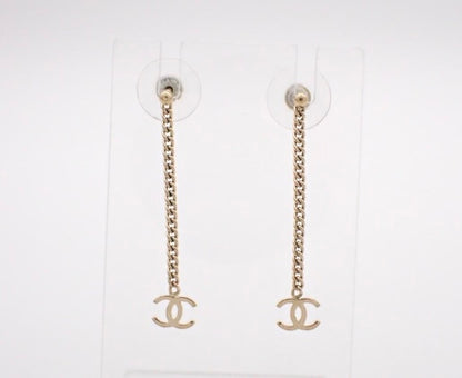 Chanel Gold Chain Drop Earrings