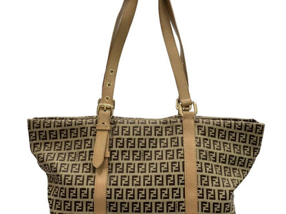 Fendi Zucca Tote Bag (Gold Charm)