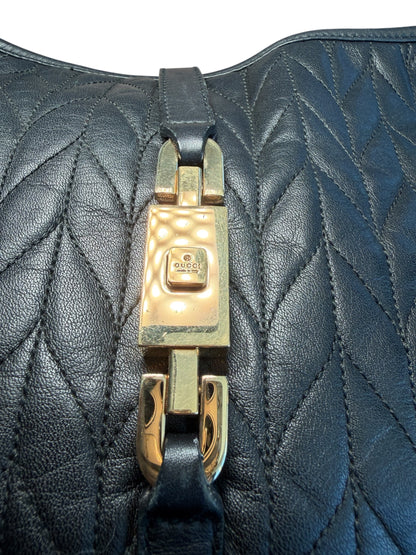 Gucci Tom Ford Era Jackie Matelassé Black Leather Chain Shoulder Bag