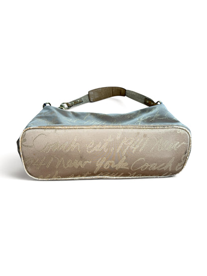 Coach Gold Script Shoulder Bag with Heart Detail